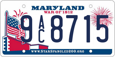 MD license plate 9AC8715