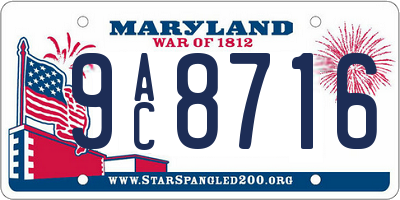 MD license plate 9AC8716