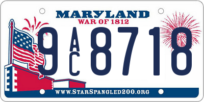MD license plate 9AC8718