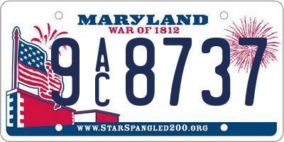 MD license plate 9AC8737