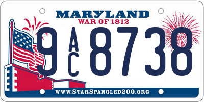 MD license plate 9AC8738
