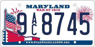 MD license plate 9AC8745