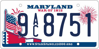 MD license plate 9AC8751