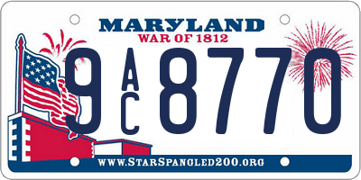 MD license plate 9AC8770