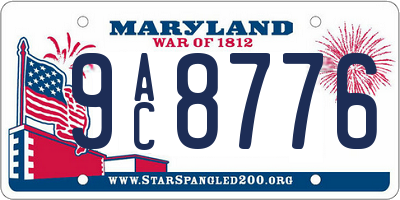 MD license plate 9AC8776