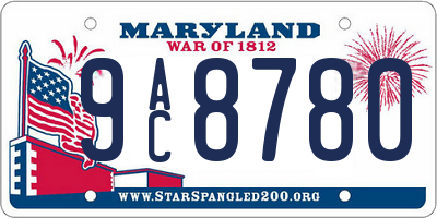 MD license plate 9AC8780