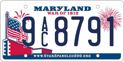 MD license plate 9AC8791