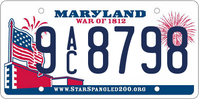 MD license plate 9AC8798
