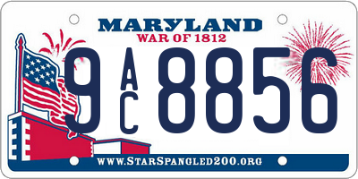 MD license plate 9AC8856