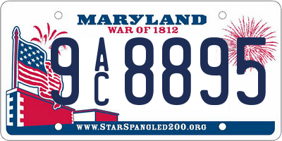 MD license plate 9AC8895