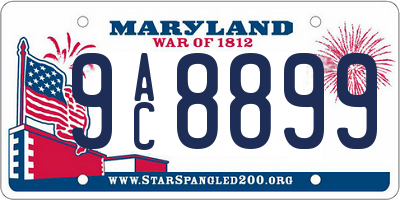 MD license plate 9AC8899