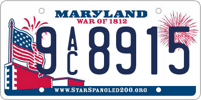 MD license plate 9AC8915