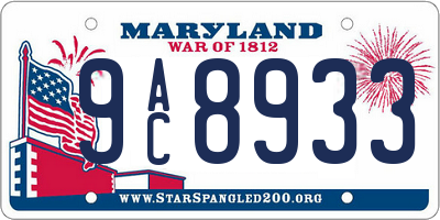 MD license plate 9AC8933