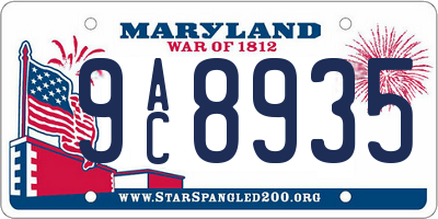 MD license plate 9AC8935