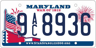 MD license plate 9AC8936