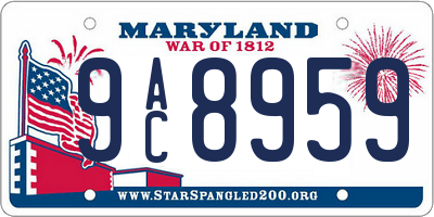 MD license plate 9AC8959