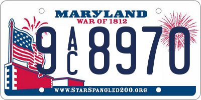 MD license plate 9AC8970
