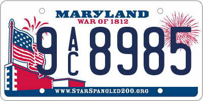 MD license plate 9AC8985