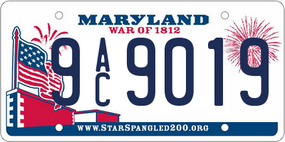 MD license plate 9AC9019
