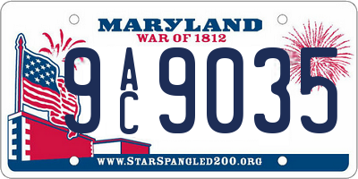 MD license plate 9AC9035