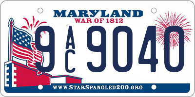 MD license plate 9AC9040