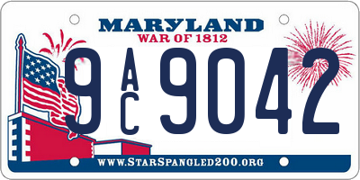 MD license plate 9AC9042