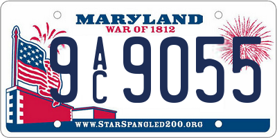 MD license plate 9AC9055