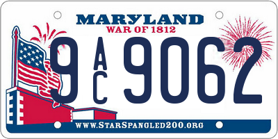 MD license plate 9AC9062