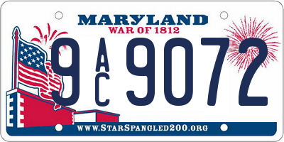 MD license plate 9AC9072