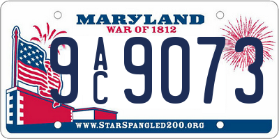 MD license plate 9AC9073