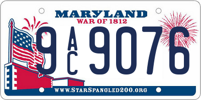 MD license plate 9AC9076