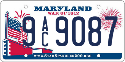 MD license plate 9AC9087