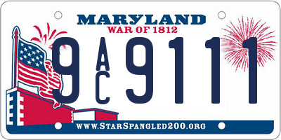 MD license plate 9AC9111