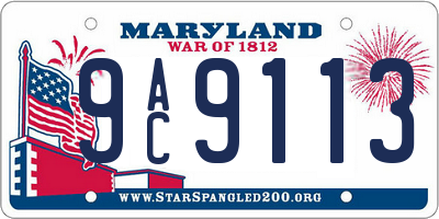 MD license plate 9AC9113