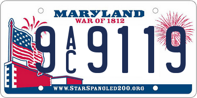 MD license plate 9AC9119