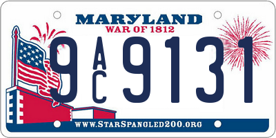 MD license plate 9AC9131