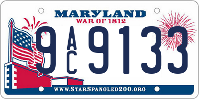 MD license plate 9AC9133