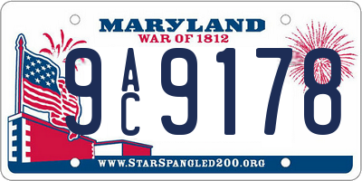 MD license plate 9AC9178
