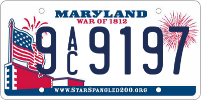 MD license plate 9AC9197