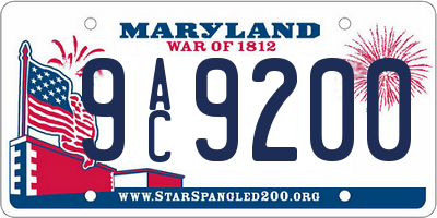 MD license plate 9AC9200