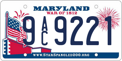 MD license plate 9AC9221