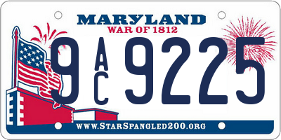 MD license plate 9AC9225