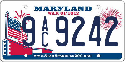 MD license plate 9AC9242