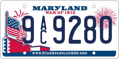 MD license plate 9AC9280