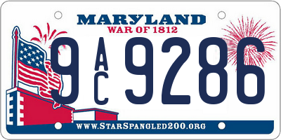MD license plate 9AC9286