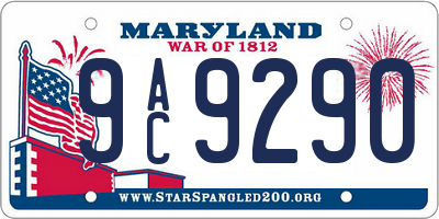 MD license plate 9AC9290