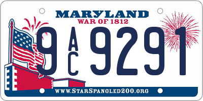 MD license plate 9AC9291