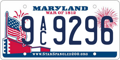 MD license plate 9AC9296