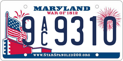 MD license plate 9AC9310