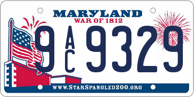 MD license plate 9AC9329
